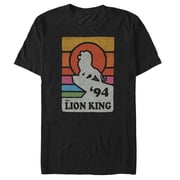 Mens Lion King Retro Rainbow 94 Silhouette Graphic Tee Black Medium