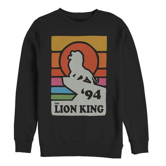 Men's Lion King Retro Rainbow '94 Silhouette Sweatshirt Black X Large