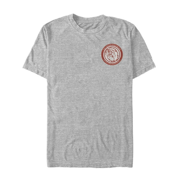 Men's Lion King Run From Past Emblem  Graphic Tee Athletic Heather Medium