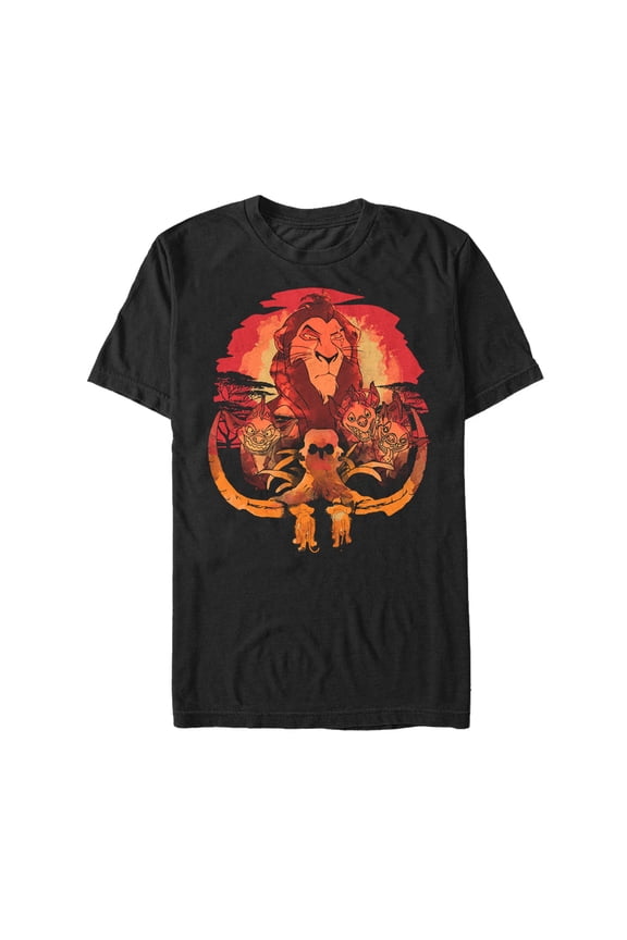 Men's Lion King Scar Elephant Graveyard Graphic Tee Black X Large