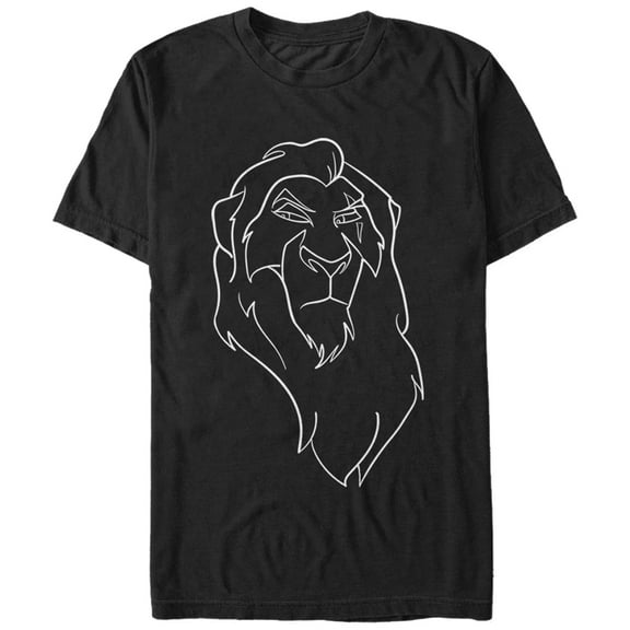 Men's Lion King Scar Sketch Graphic Tee Black X Large