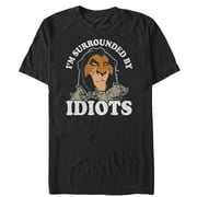 Men's Lion King Scar Surrounded By Hyenas Graphic Tee Black Large