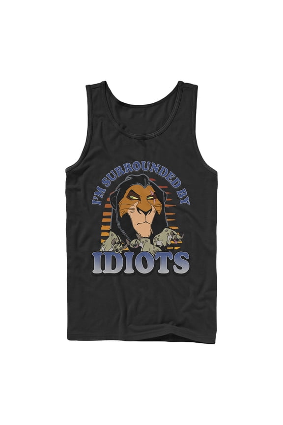 Men's Lion King Scar Surrounded By Idiots Sunset Tank Top