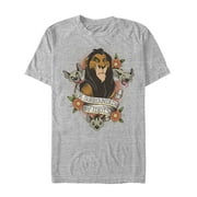 Men's Lion King Scar Surrounded By Idiots Tattoo  Graphic Tee Athletic Heather Medium