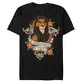 thumbnail image 1 of Men's Lion King Scar Surrounded By Idiots Tattoo  Graphic Tee Black 2X Large, 1 of 4