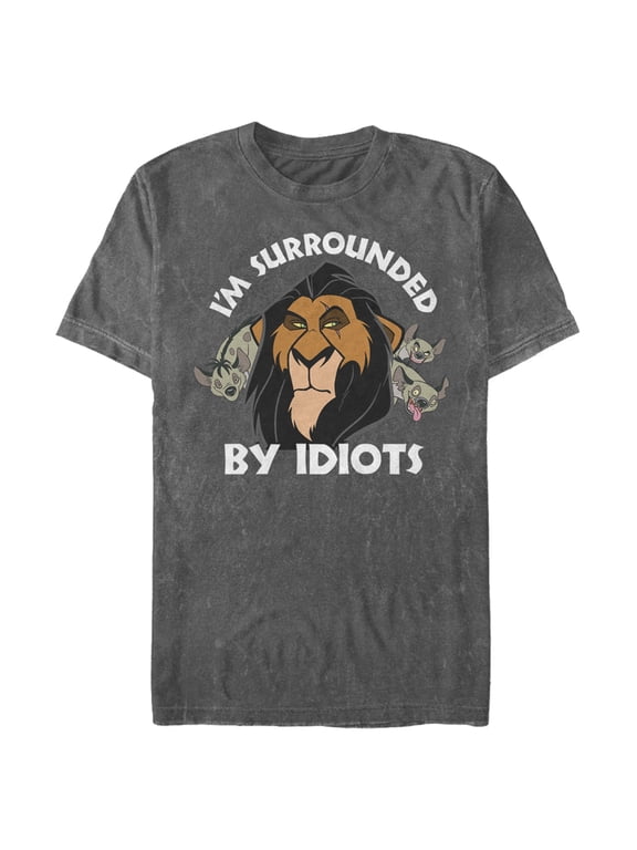 Men's Lion King Scar Surrounded by Idiots Graphic Tee Charcoal X Large