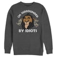 thumbnail image 1 of Men's Lion King Scar Surrounded by Idiots Sweatshirt Charcoal Heather Large, 1 of 4