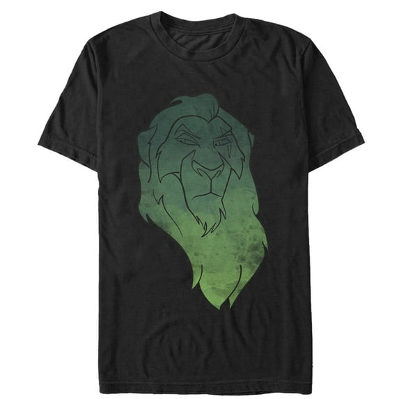 Men's Lion King Scar Watercolor Portrait Graphic Tee Black 2X Large