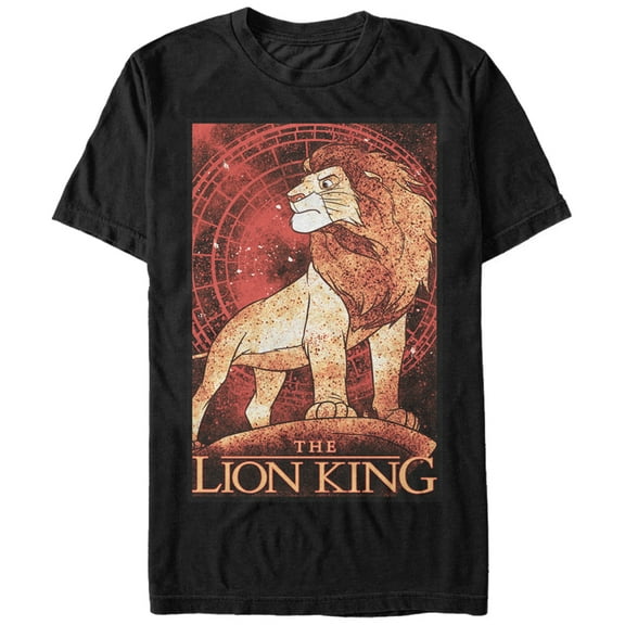 Men's Lion King Simba Art  Graphic Tee Black 4X Large