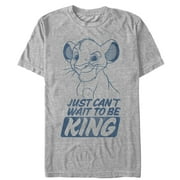 Men's Lion King Simba Can't Wait to Be King  Graphic Tee Athletic Heather 2X Large