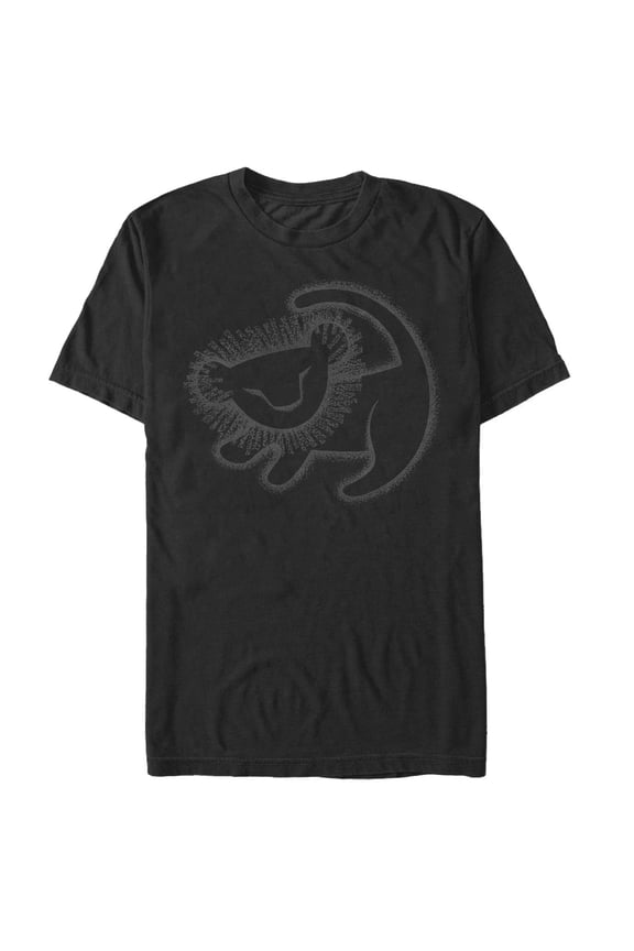 Men's Lion King Simba Cave Painting Graphic Tee Black Large