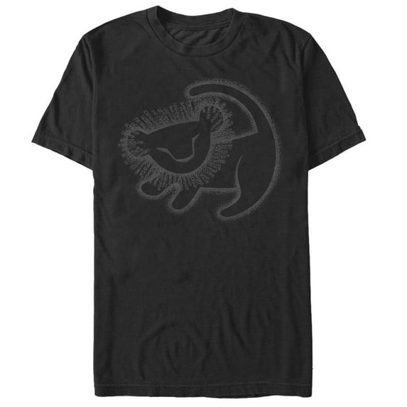 Men's Lion King Simba Cave Painting Graphic Tee Black Small