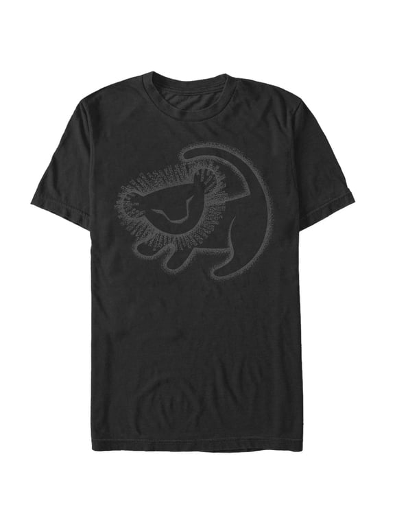 Men's Lion King Simba Cave Painting Graphic Tee Black X Large