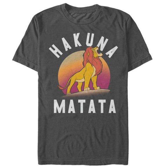 Men's Lion King Simba Hakuna Matata Graphic Tee Charcoal 3X Large