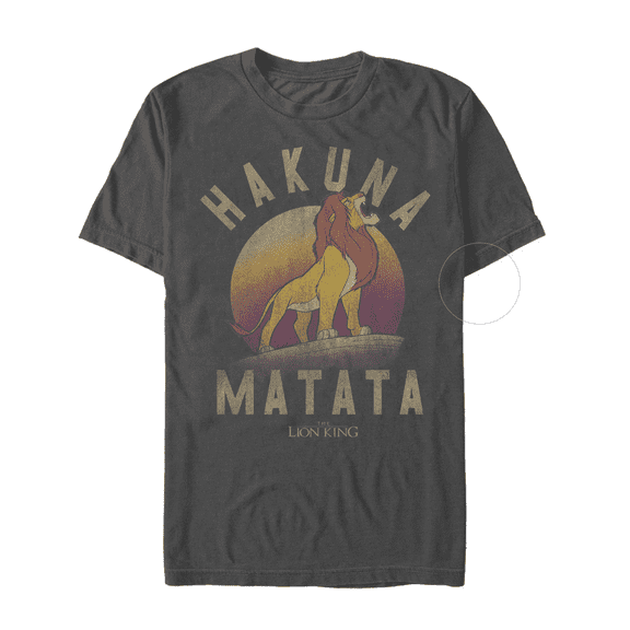 Men's Lion King Simba Hakuna Matata  Graphic Tee Charcoal Heather 4X Large