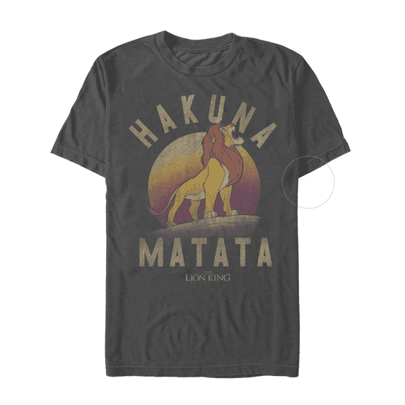 Men's Lion King Simba Hakuna Matata Graphic Tee Charcoal Heather Large
