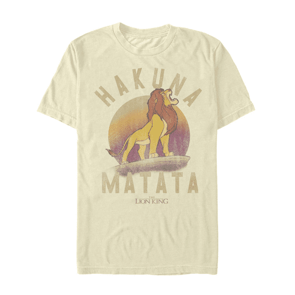 Men's Lion King Simba Hakuna Matata Graphic Tee Cream Medium