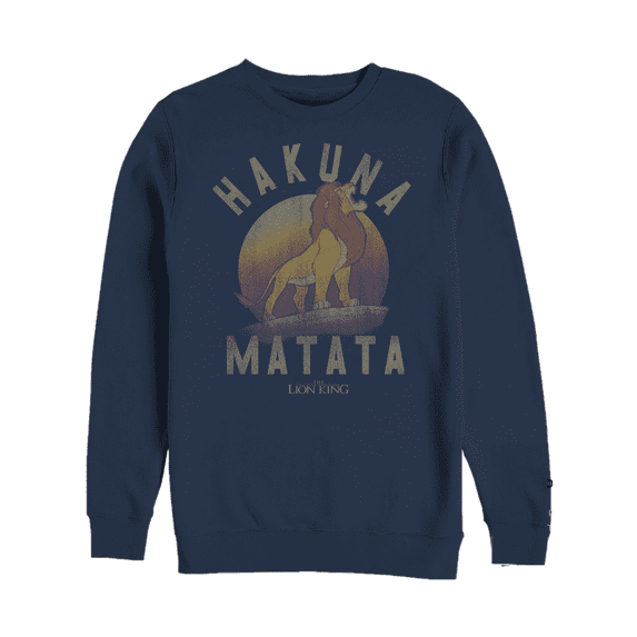 Men's Lion King Simba Hakuna Matata Sweatshirt Navy Blue 2X Large