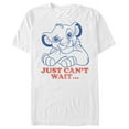 thumbnail image 1 of Men's Lion King Simba Just Can't Wait  Graphic Tee White Medium, 1 of 4