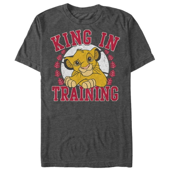 Men's Lion King Simba King in Training Graphic Tee Charcoal Heather Small