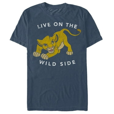 Men's Lion King Simba Live on the Wild Side  Graphic Tee Navy Blue Large