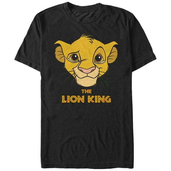 Men's Lion King Simba Logo Graphic Tee Black Large