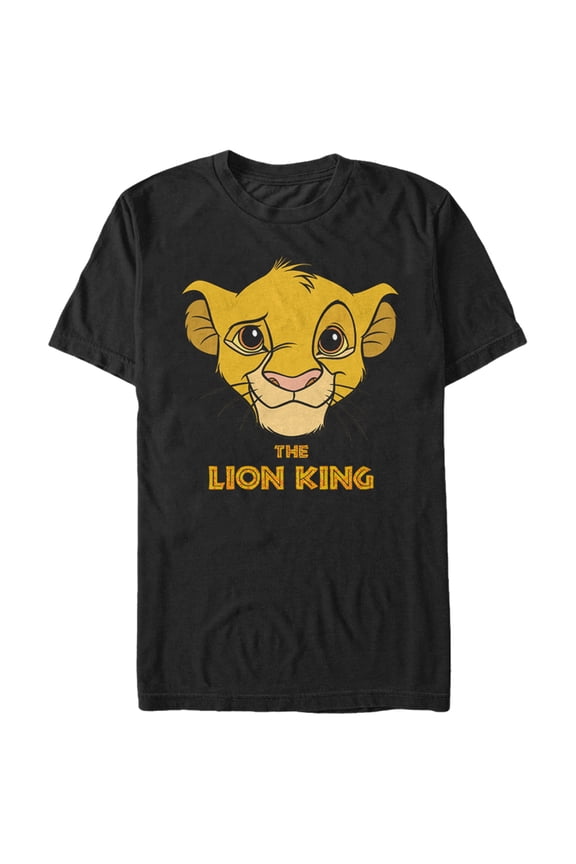 Men's Lion King Simba Logo Graphic Tee Black Large