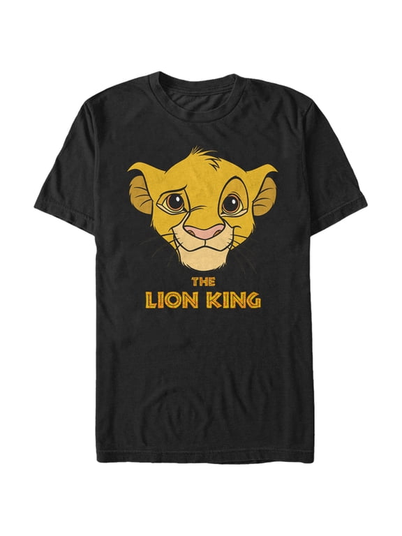 Men's Lion King Simba Logo Graphic Tee Black X Large