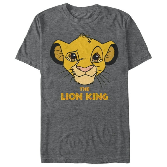Men's Lion King Simba Logo Graphic Tee Charcoal Heather 2X Large