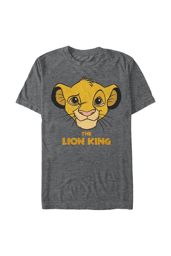 Men's Lion King Simba Logo Graphic Tee Charcoal Heather Large