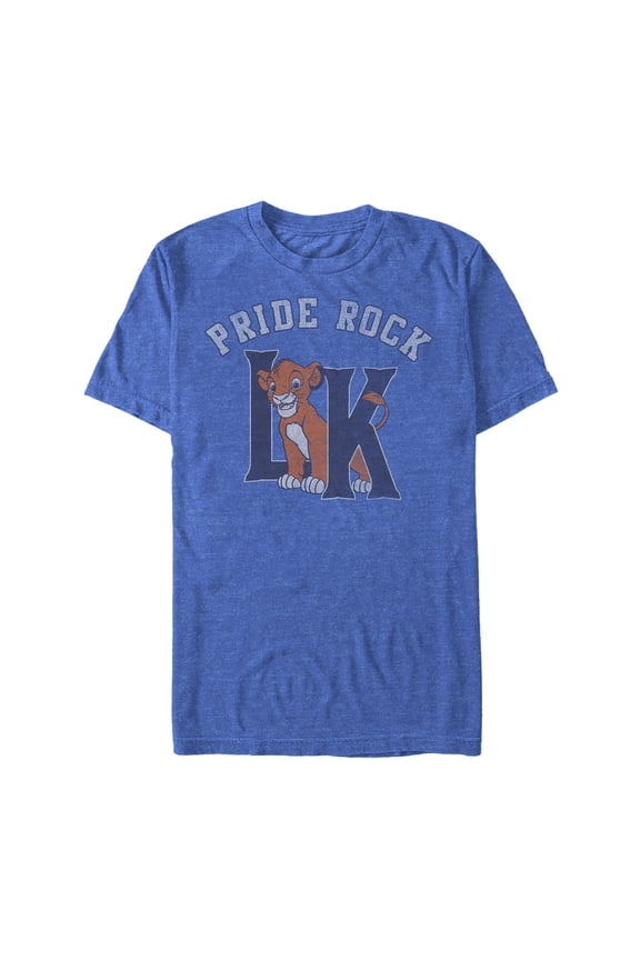 Men's Lion King Simba Monogram LK Graphic Tee Royal Blue Heather Small