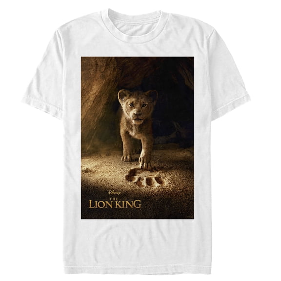 Men's Lion King Simba Paw Movie Poster  Graphic Tee White 2X Large