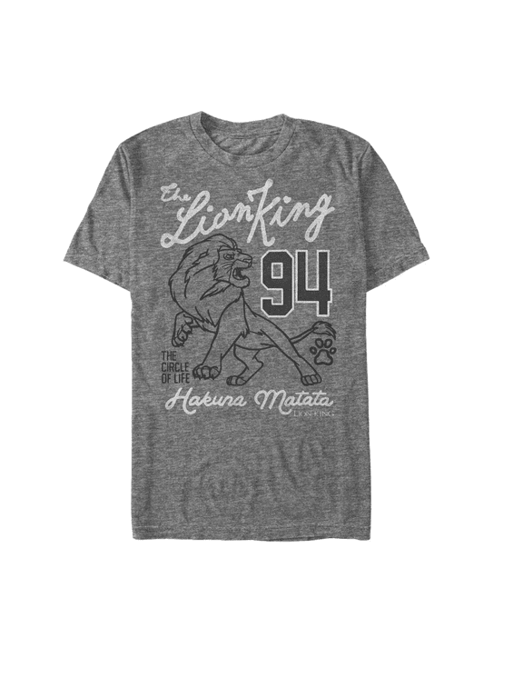 Men's Lion King Simba Print Graphic Tee Charcoal Heather X Large