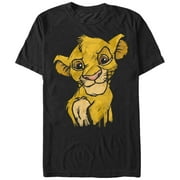Men's Lion King Simba Smirk Graphic Tee Black Small