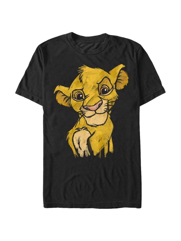 Men's Lion King Simba Smirk Graphic Tee Black Small