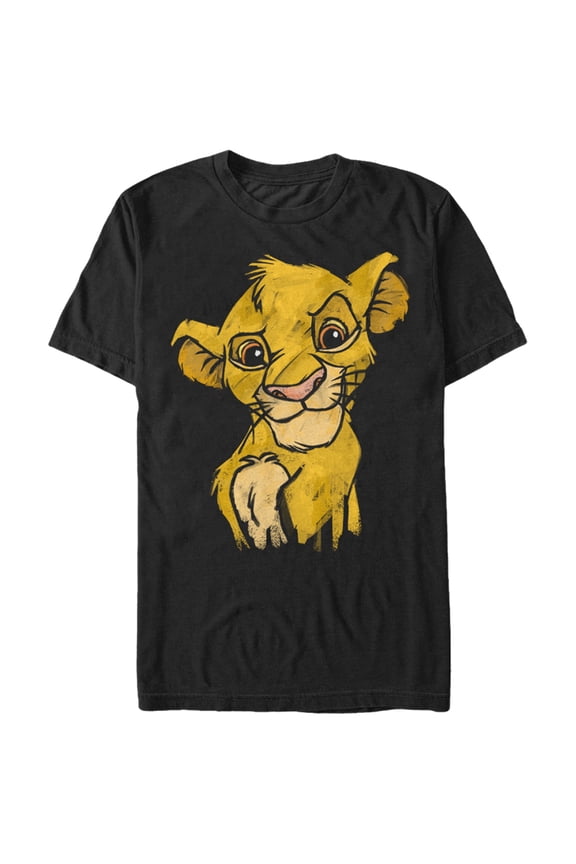 Men's Lion King Simba Smirk Graphic Tee Black Small