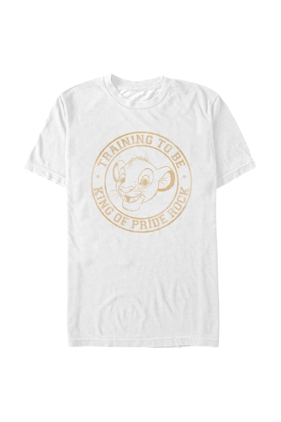 Men's Lion King Simba Training to Be King of Pride Rock Graphic Tee White 2X Large