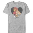 thumbnail image 1 of Men's Lion King Simba and Nala Valentine Feel the Love  Graphic Tee Athletic Heather Medium, 1 of 4