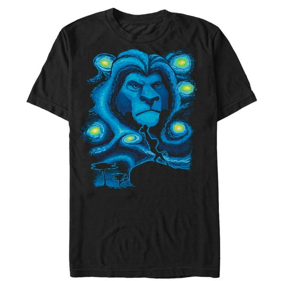 Men's Lion King Starry Night Mufasa Graphic Tee Black X Large