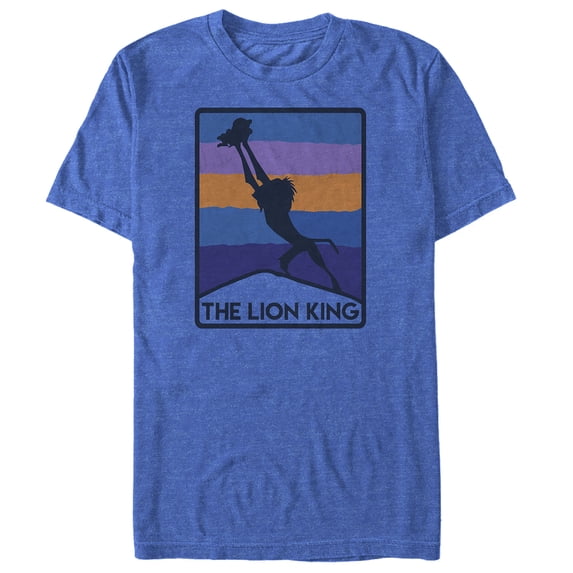 Men's Lion King Striped Rafiki Welcomes King Graphic Tee Royal Blue Heather Medium