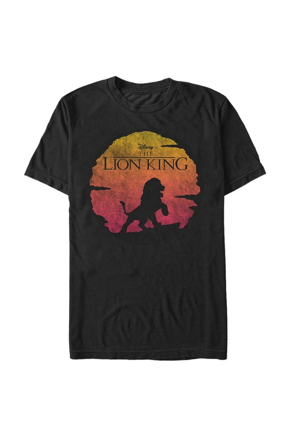Men's Lion King Sunset Pose  Graphic Tee Black Large