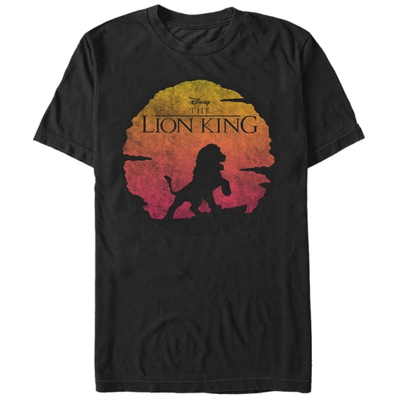 Men's Lion King Sunset Pose Graphic Tee Black Large