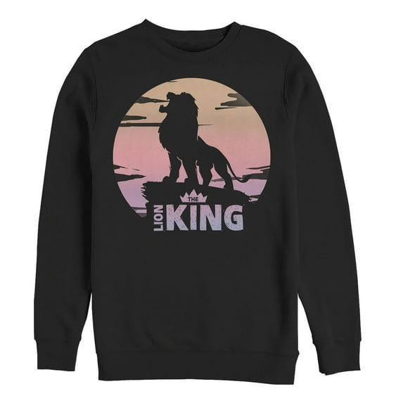 Men's Lion King Sunset Pride Rock Pose Sweatshirt Black Medium