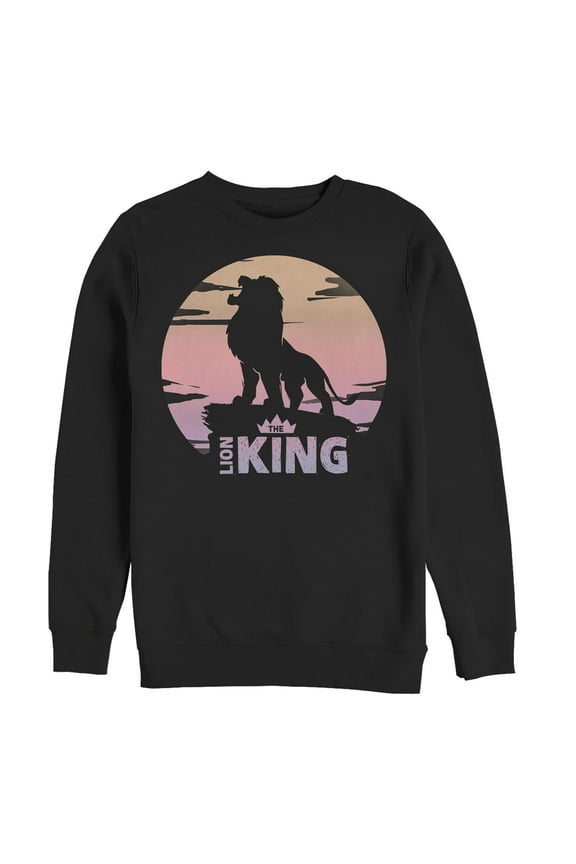 Men's Lion King Sunset Pride Rock Pose  Sweatshirt Black Small