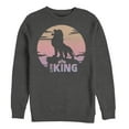 thumbnail image 1 of Men's Lion King Sunset Pride Rock Pose  Sweatshirt Charcoal Heather Large, 1 of 3