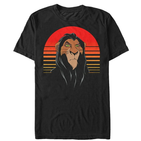 Men's Lion King Sunset Scar Pose Graphic Tee Black Medium