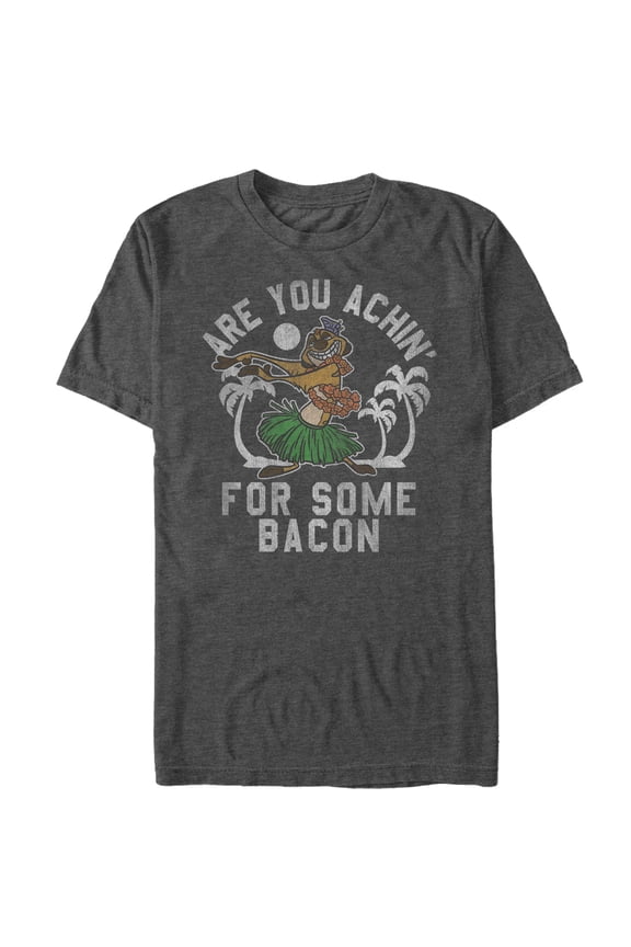 Men's Lion King Timon Achin' for Bacon Graphic Tee Charcoal Heather Small