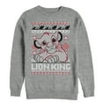 thumbnail image 1 of Men's Lion King Ugly Christmas Simba  Sweatshirt Athletic Heather Large, 1 of 3