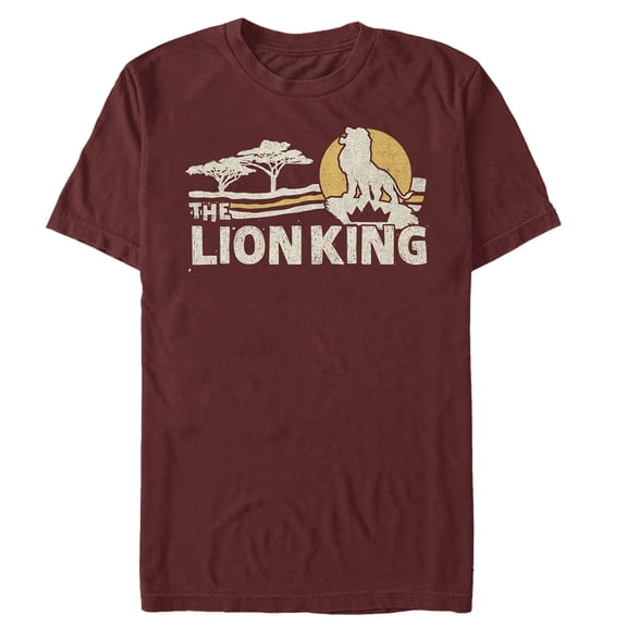 Men's Lion King Vintage Pride Lands  Graphic Tee Cardinal Medium