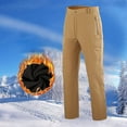 thumbnail image 1 of Men's Lite Waterproof Windproof Fleece Lined Warm Hiking Ski Snow Pants Expandable-Waist Solid Color Outdoor Hiking Multifunctional Fleece And Water Proofing Straight Zipper Pocket Workwear Pants, 1 of 4
